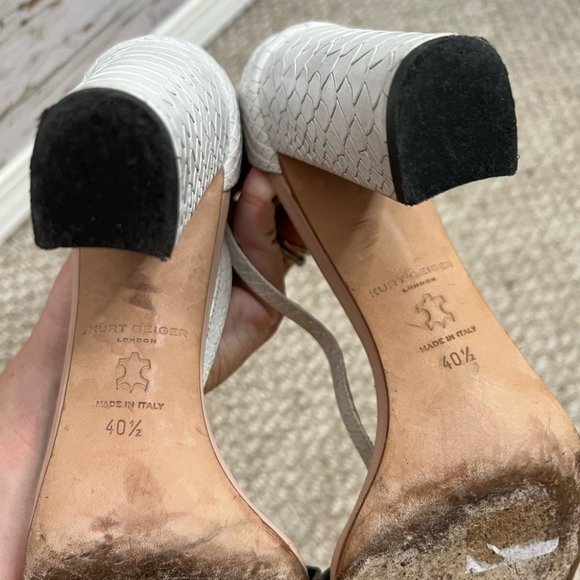 Kurt Geiger black strappy snake print heels size 40.5 - Picture 6 of 9